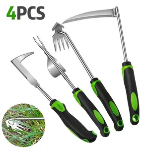 4pcs Weed Removal Tool Set, Ergonomic Comfort Handle, Root Pulling Weeding Tools, Garden Backyard Farm Gardening Planting, Easy-To-Use, Minimal Effort