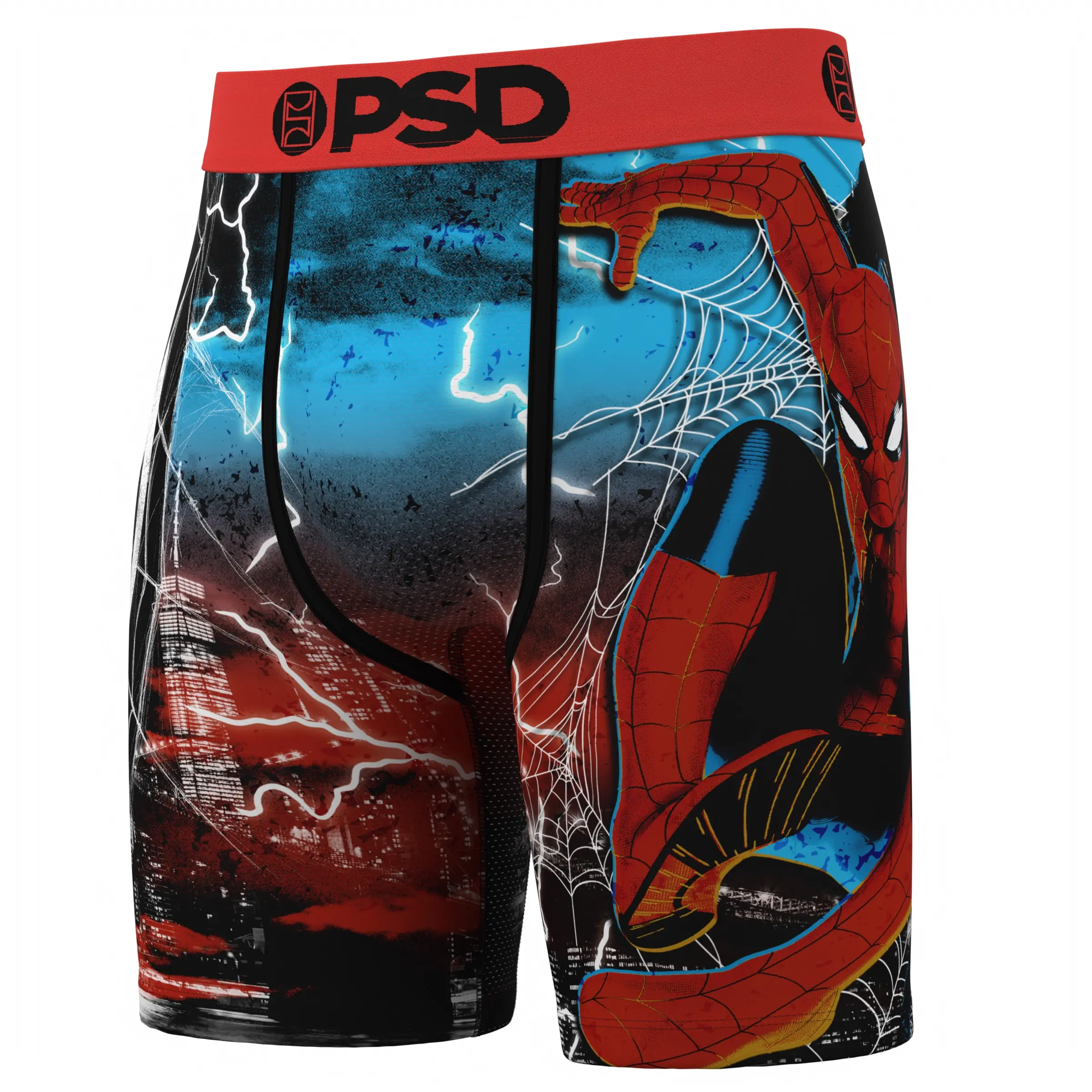 PSD Mens Marvel Spider-Man Day Boxer Brief - Standard Length 7 Inch Inseam, Soft and Breathable Poly Blend Fabric