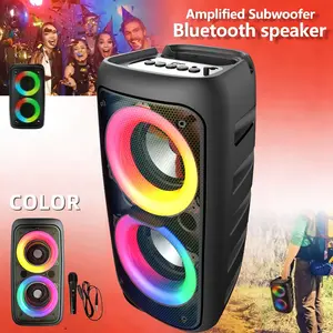 Portable Wireless Bluetooth-compatible Speaker with Bass, Compact Rechargeable Party Disco Light, Supports TWS Fm USB TF Card, Outdoor Stereo Sound, Portable Sound System