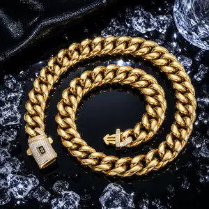 2288 Premium Polished Cuban Chain | Fully Iced Secure Clasp, Solid Heavy Chain for Daily & Stage Outfit summerwins