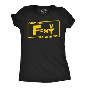 Womens Funny T Shirts May The Force Equation Be With You Sarcastic Graphic Novelty Movie Tee for Ladies Funny Womens T Shirts Cute Vintage Fashion Casual Ladies T-Shirt Gift Movie Tops for Women Funny Nerd Top Black -