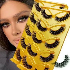 Cat Eye Wispy End False Eyelashes, 10 Pairs/2 Pack, Elongated Thick Faux Mink Lashes, Fluffy Short Natural Look, Easy Apply & Reusable, Synthetic Fiber Ingredients