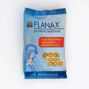 Flanax Honey Blend Therapeutic Cough Drops - 20 Candies per Bag, Honey Flavor, Cough Relief Treatment - Food & Beverages Snacks Chewing & Bubble Gum Healthcare Product