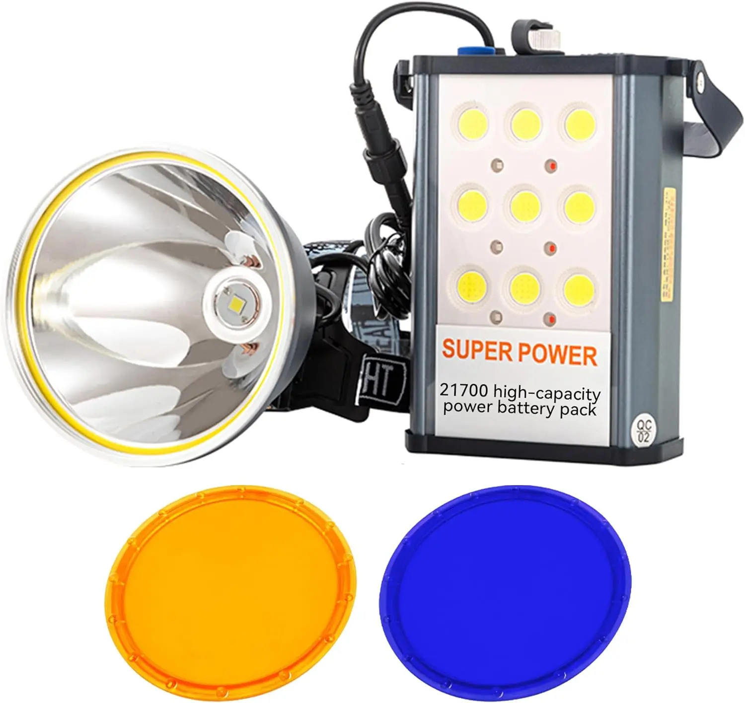 High Power Coon Hunting Lights, Motion Sensor Mining LED Headlamp for Hunters, Super Bright High Lumens Rechargeable Headlight, Head Spotlight Torch for Fishing Camping
