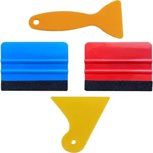 Random Color Felt Edge Squeegee Kit, Car Wrapping Tool Kits, 4 Inch Vinyl Wrap Squeegee Applicator Tool For Car Vinyl Wrap, Window Tint, Wallpaper, Air Bubbles