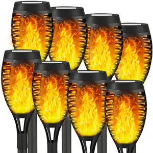 Liveasily Outdoor Tiki Torch Solar Lights with Flashing Flames For Lawn,Garden Decor,Waterproof LED Lights for Outdoor Path,Pool Edges and Porch Decor