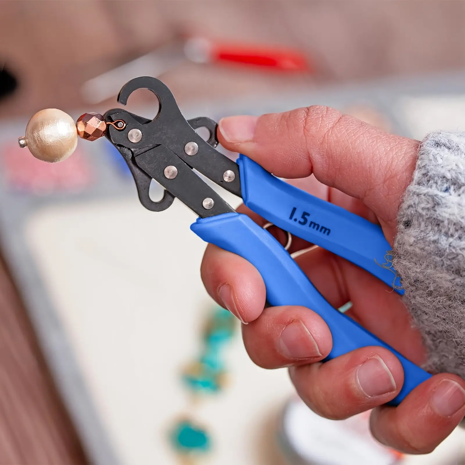 1.5mm Coiling Pliers, Bend 0.6mm-1.0mm Copper Wire, Metal Wire Looping Tool, Efficient Design, Durable, Ideal for DIY Crafts