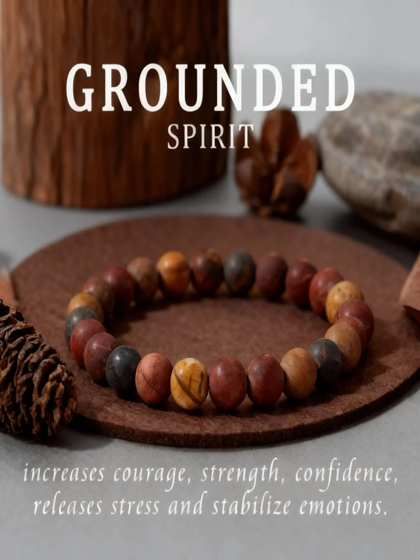 Grounding Jasper Stress Relief Crystal Bracelet Men