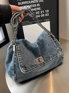 Mother’s Day Gift: Women’s fashionable denim shoulder bag—casual, versatile crossbody bag for daily commuting, suitable for shopping and outings.