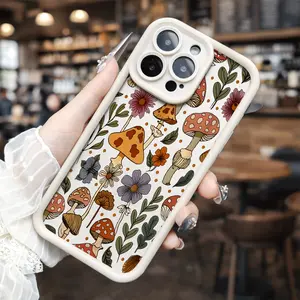 Mushroom Pattern for phone case, compatible with iPhone 17 Pro Max, 16 Pro Max，15 Pro, 14, 13, 12, 11, XR, XS Plus, SE, Mini. Made from soft TPU shock-resistant silicone material, this stylish street-style gift is perfect for any occasion.