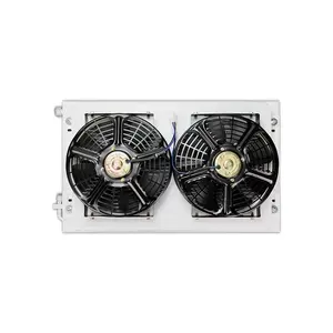 14'' x 23'' Universal Aluminium Condenser Radiator Cooling Fan Assembly for Chevrolet and Hot Street Rod Bus Truck Pickup AC Conditioning