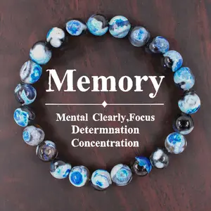 Memory Bracelet Mental Clarity, Focus, Determination, Concentration Healing Crystal Bead Gorgeous Beads Stone Gemstone Jewelry Energy Love Girlfriend Boyfriend Souvenir Valentine Father Mother Anniversary New Year Christmas Halloween Birthday Gift