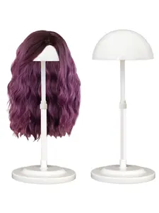 Adjustable Height Wig Stand, Plastic Portable Wig Holder, Non-Slip Firm Base, Multi-Wig & Hat Display Rack, All Seasons Use