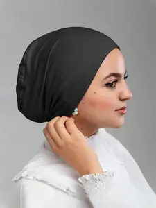 1pc Fashionable Milk Silk Inner Hijab Cap, Elegant Breathable Underscarf for Women, Muslim Undercap , Daily Use, Prayer, Casual Wear, Sleep Hat