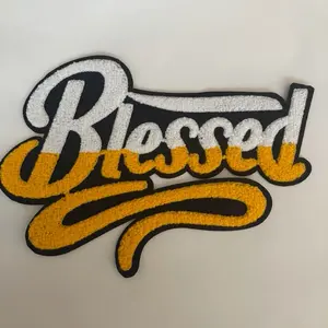 Blessed chenille large iron on patch