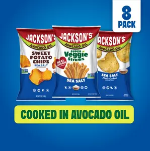 Sea Salt Variety Pack Snacks in Avocado Oil 5oz (Pack of 8) - Gluten Free, Vegan, Free of the top 9 Allergens, Non-GMO, Cooked in Avocado Oil | Shark Tank