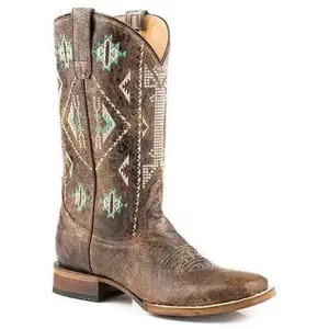 Women's Roper Out West Boots Handcrafted Brown