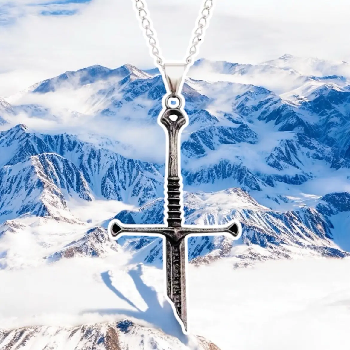 Narsil Broken Sword Necklace - Lord of The Rings Aragorn - Unisex Chain