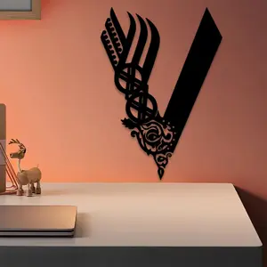 1pc Viking Metal Wall Art, Viking Statue Mural, Vintage Wall Art, Perfect for Office Wall, Patriotic Decor, Ideal Gift for Collectors, Rust-Resistant Metal