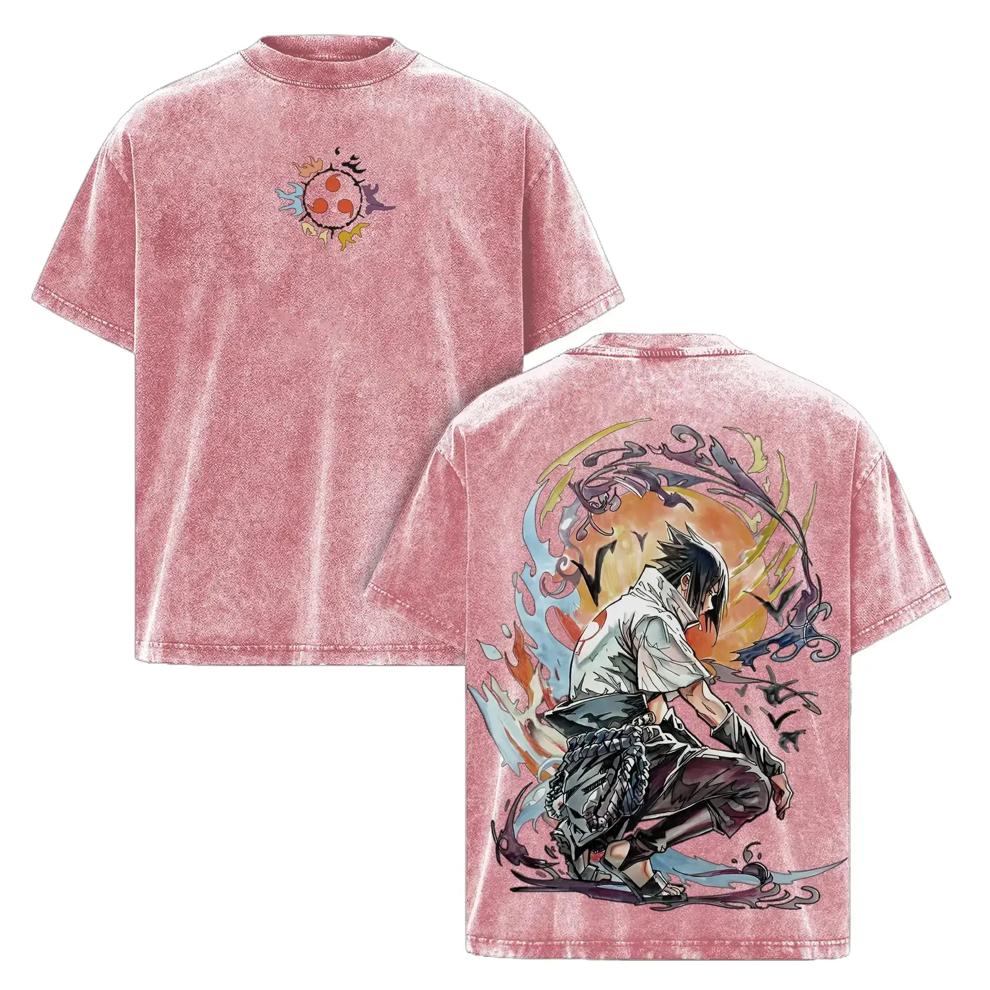 Sasuke Uchiha Graphic Tshirt, Soft Oversized Streetwear in a Vintage Wash, Heavyweight Menswear with a Ribbed Neckline, Apparel, Seamless, Tops, Shortsleeve, Stylish, Round Neck, Casual, Affordable Fashion, Otaku Style, Anime Style, T-Shirt, Fabric