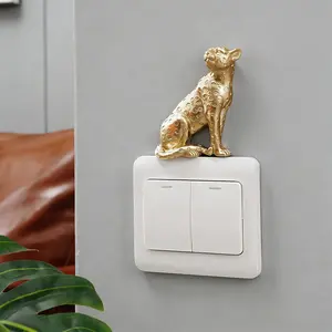 Resin Leopard Switch Decorative Sticker, Home Wall Decoration, Bathroom Switch Decal, Suitable for Living Room, Kitchen, Bedroom