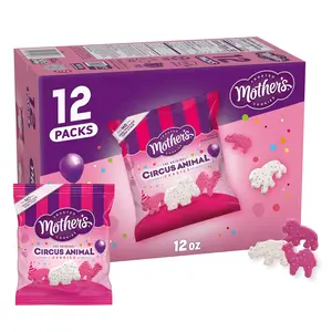 Mother's Original Circus Animal Cookies | Frosted Vanilla Shortbread Cookies with Rainbow Sprinkles | Box of Cookie Snack Packs | 12 Count - 1-oz Pouches | NET WT 12 oz