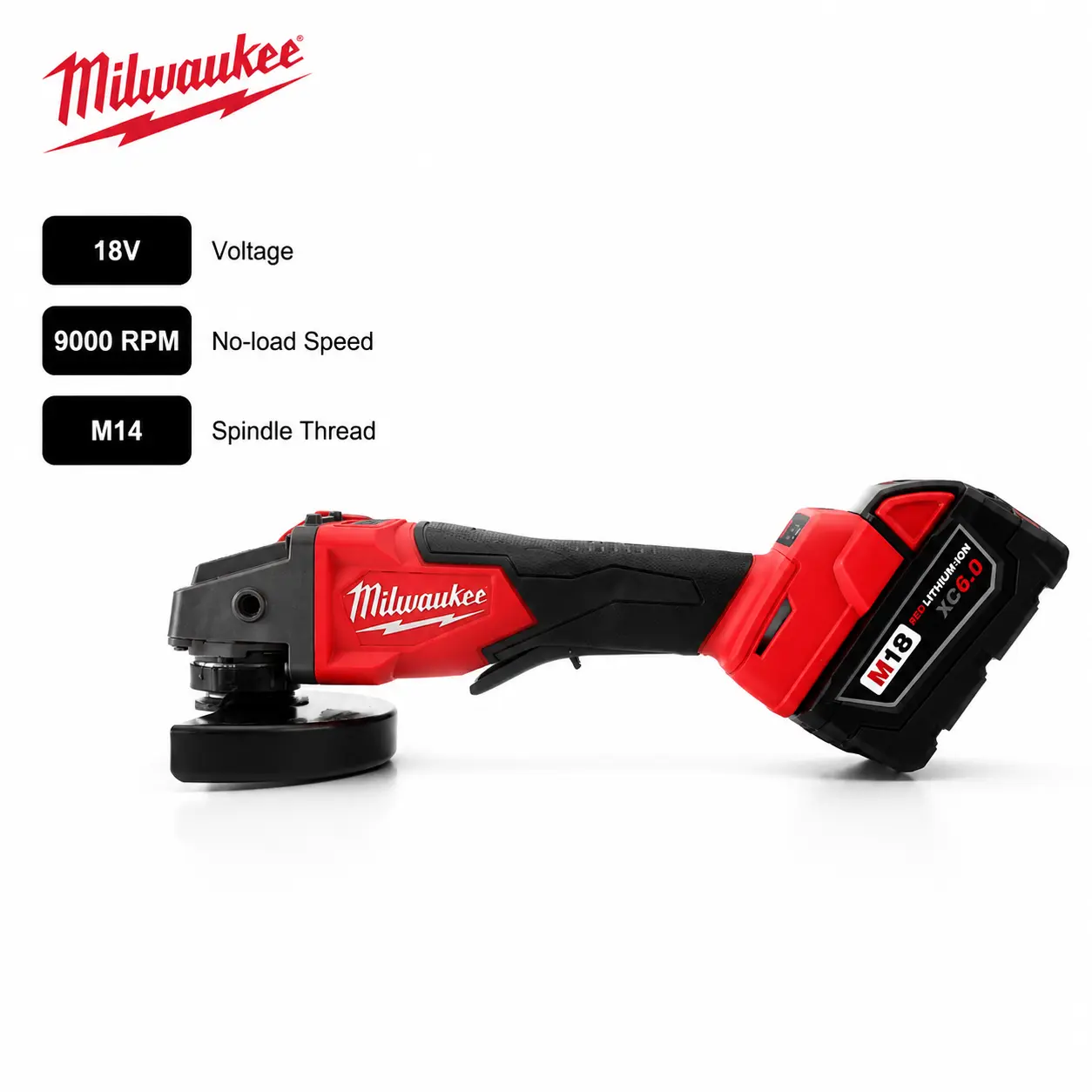 Milwaukee 18V Heavy-Duty Brushless Angle Grinder For Metal Processing And Rust Removal,Fits 125mm Grinding Discs With M14 Spindle,Portable Cordless Power Tool Built No-Lock Paddle Switch,Achieves Maximum 33mm Cutting Depth # Milwaukeeauto mechanic