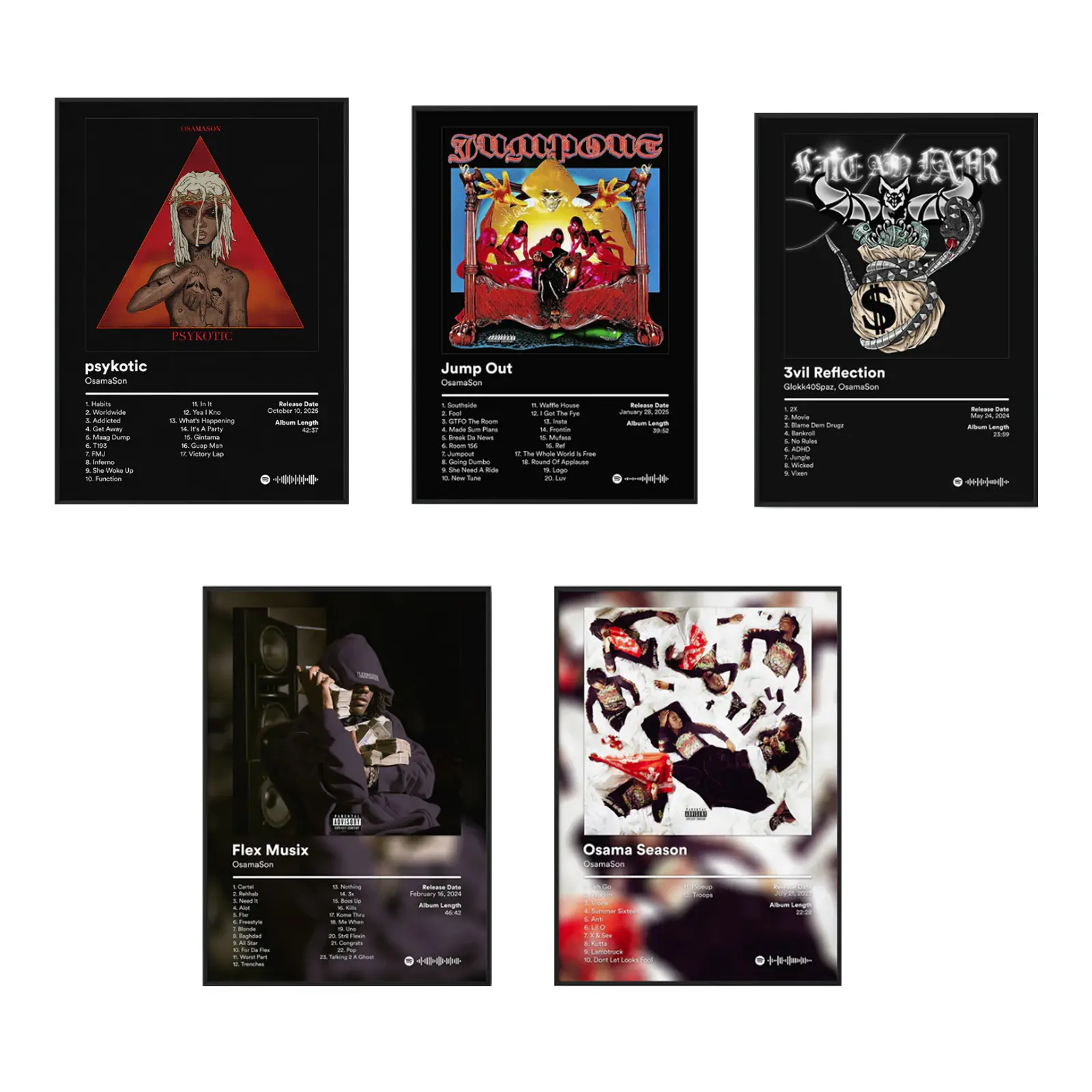 [No Frame] Osamason Albums Cover Premium Wall Art Poster Unframed HD Print Home Office Decor Unique Trendy Gift