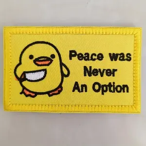 Funny Duck with Knife Velcro Patch, Embroidered Patches, Lettered Embroidery, Cute Meme Design, Quirky Memes for Tactical Molle Bags & Jackets, Ideal Iron-On DIY Crafting Accessory