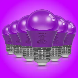 Purple Porch Light Bulb,A15 E26 LED Bulbs for Halloween Christmas Party Decoration and Lighting,5W 450LM Non-Dimmable,6 Pack.