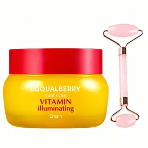 (Free Gift: Facial Massage Stick)EQQUALBERRY Vitamin Illuminating Cream – Vitamin C & 5% Niacinamide + 3% TXA | Dark spots Cream | Ceramide Barrier Strength | Glowy, Lightweight Hydration, 1.69 fl.oz / 50ml