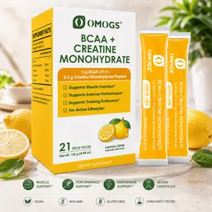 OMOGS BCAA + Creatine Monohydrate Powder – Energy, Muscle Recovery & Workout Support, Vegan Gluten Free