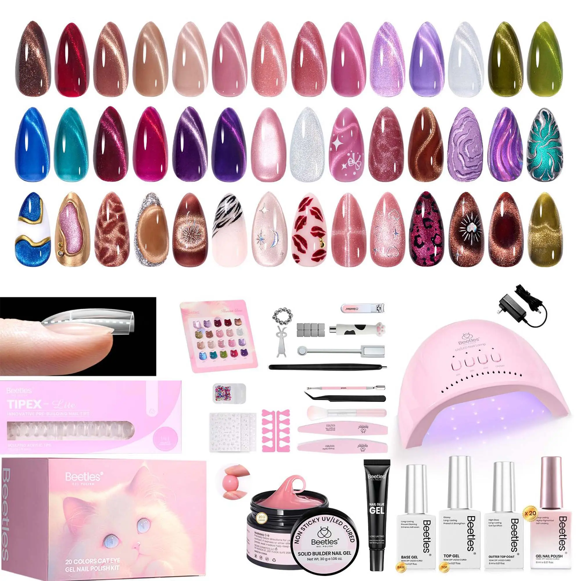 [Exclusive to TTS] Beetles 20 Colors 8ML Cat Eye Gel Nail Polish Nail Art Tools Manicure Salon Gifts for Women Girls