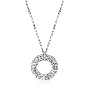Silver Circle Necklace with CZ - Elegant & Sparkling Jewelry by Lavari Jewelers jewelry  women woman jewelry