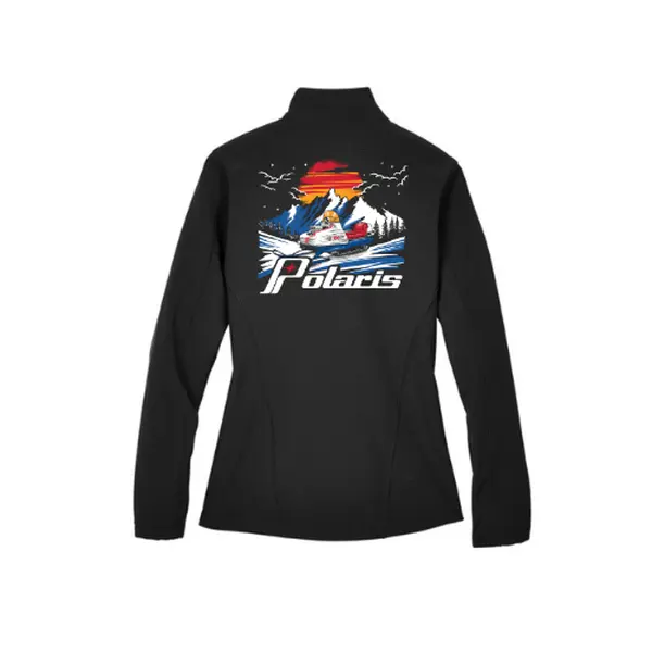 Women's Polaris Vintage Snowmobile 70's Jacket Black Womenswear Fleece Polyester Reflective Apparel