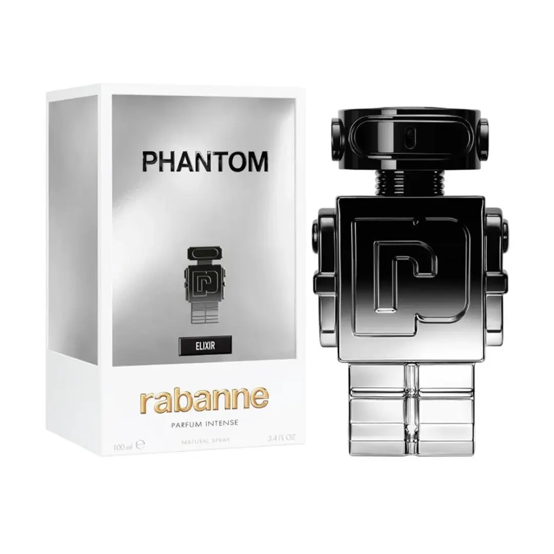 Paco Rabanne Phantom Elixir Parfum Intense For Men 3.4 oz | Men's Vanilla Leather Fragrance with Marine Accord, Oud & Mineral Oak Moss
