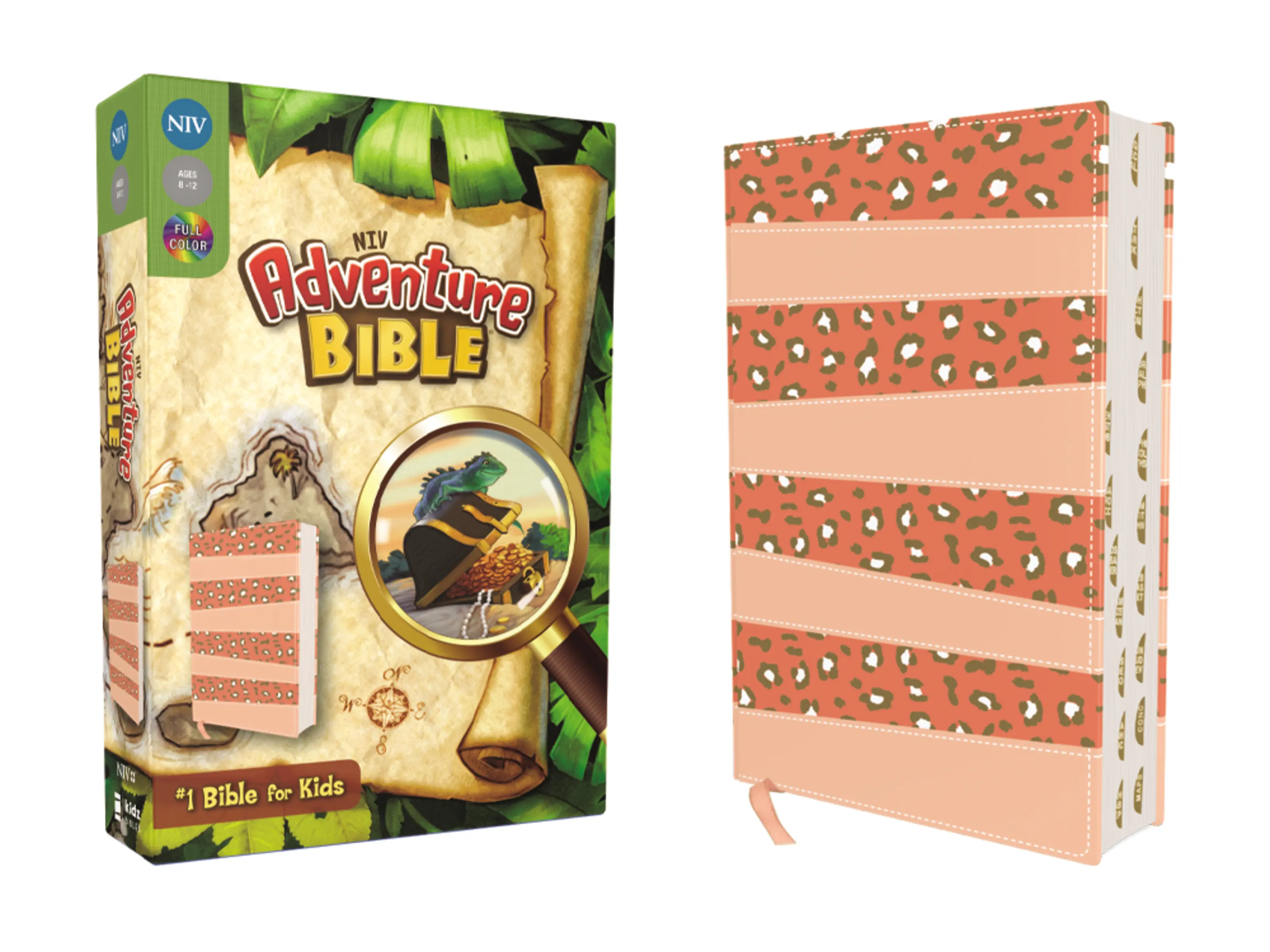 NIV, Adventure Bible, Leathersoft, Coral, Full Color, Thumb Indexed Tabs (Adventure Bible) by Lawrence O. Richards||Zondervan [Leatherbound Book]