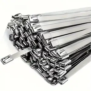100Pcs Metal Zip Ties,304 Stainless Steel, Heavy-Duty Self-Locking Cable Ties, Suitable for Exhaust Wraps,Chain Link Fencing, Wire Fence Installations, and Outdoor Poultry Enclosures,Must-have to diy,Tiktok shop deal -YY