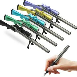 5 Pieces Novelty Cool Sniper Gun Shape LED Light Gel Pens, Novelty Pens Interesting Sniper Gun Pens for Boys, Drawing Pens Set