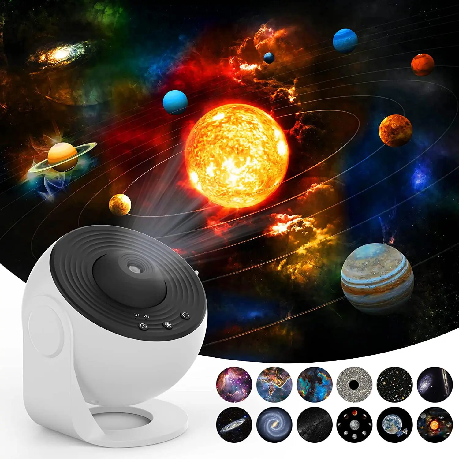 VanSmaGo Galaxy Projector Lights, 12 in 1 Planetarium Star Projector Starry Sky Night Light with Solar System Constellation Moon for Kids Adults Bedroom Ceiling Home Theater Living Room Decor galaxy lights