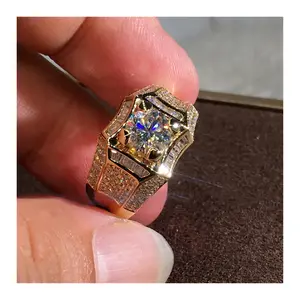 14K Gold 3 Carats Diamond Ring for Men Rock 14k Gold Jewelry Anillo Esmaltado Silver 925 Jewelry Bague Diamant Bizuteria Rings