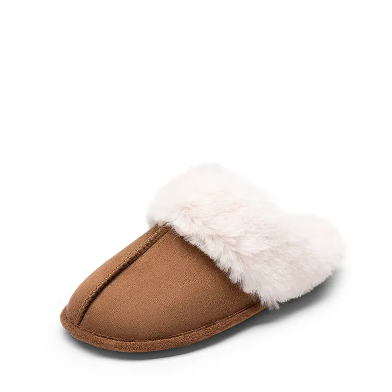 Dream Pairs Women's Plush Cross-Band Open-Toe Indoor Slippers, Warm Footwear with Soft Cushioning for Casual Home Wear