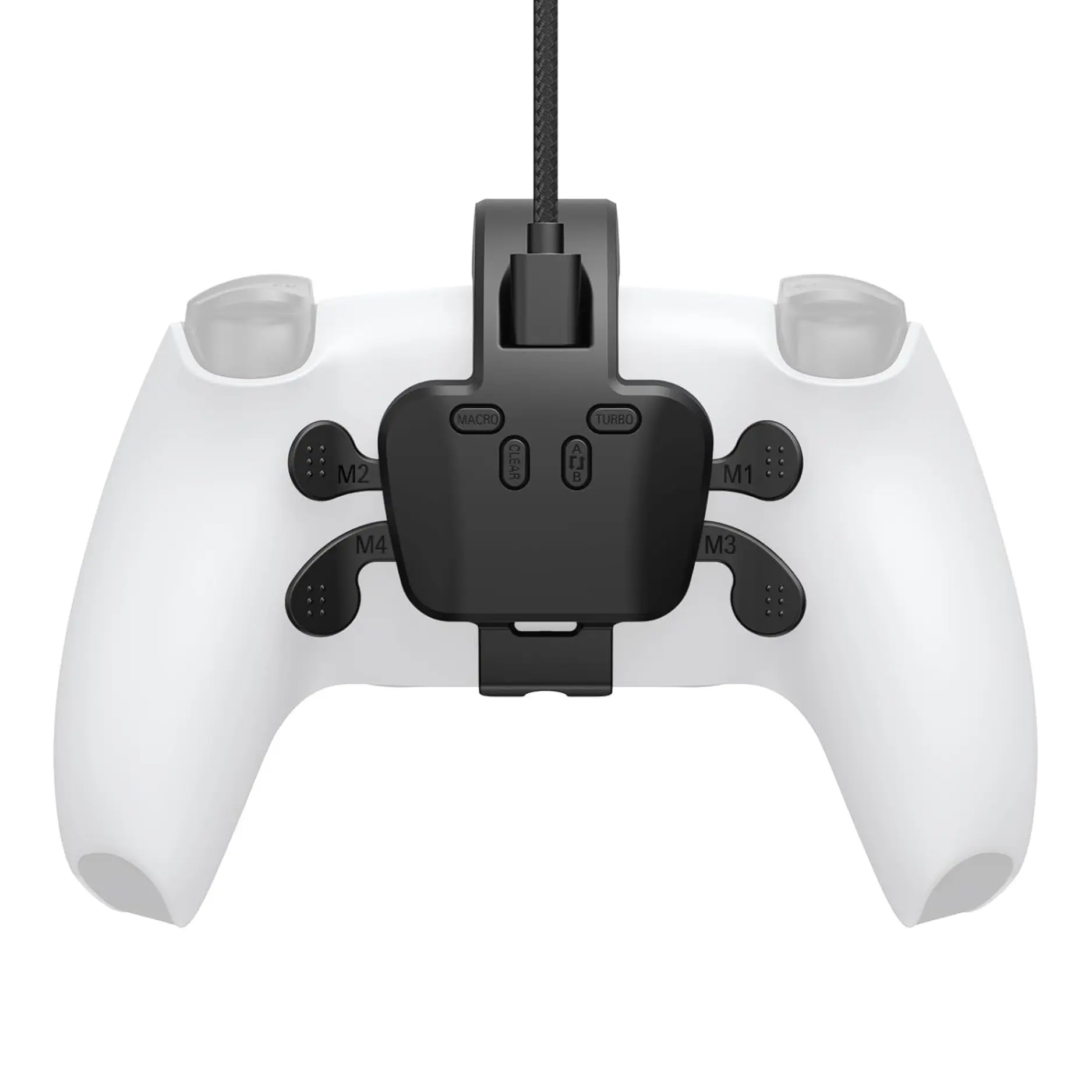Lucky Collecting PS-5 Controller Back Paddles Attachment for Video Games - 4 Programmable Buttons, USB Port, Macro, 7.2FT Cable, Wired Plug & Play with Microphone, Turbo, Remap, Combo Function, Button Swap, Compatible with PS-5/PC/Mac, Black, Accessories,