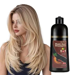 Golden Blonde Brown 5-in-1 Hair Dye Shampoo, Fast 10–15 Min Gray Coverage, Natural-Looking Brown Hair Color for Men & Women, 16.9 Fl Oz, Paraben-Free & Gentle Formula
