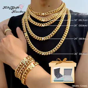 Cuban Link Chain Necklace or Bracelet for Men Stainless Steel Chunky Thick Heavy Miami Curb Chains 7.5-30 inch with Free Gift Box – Perfect Gift Choice