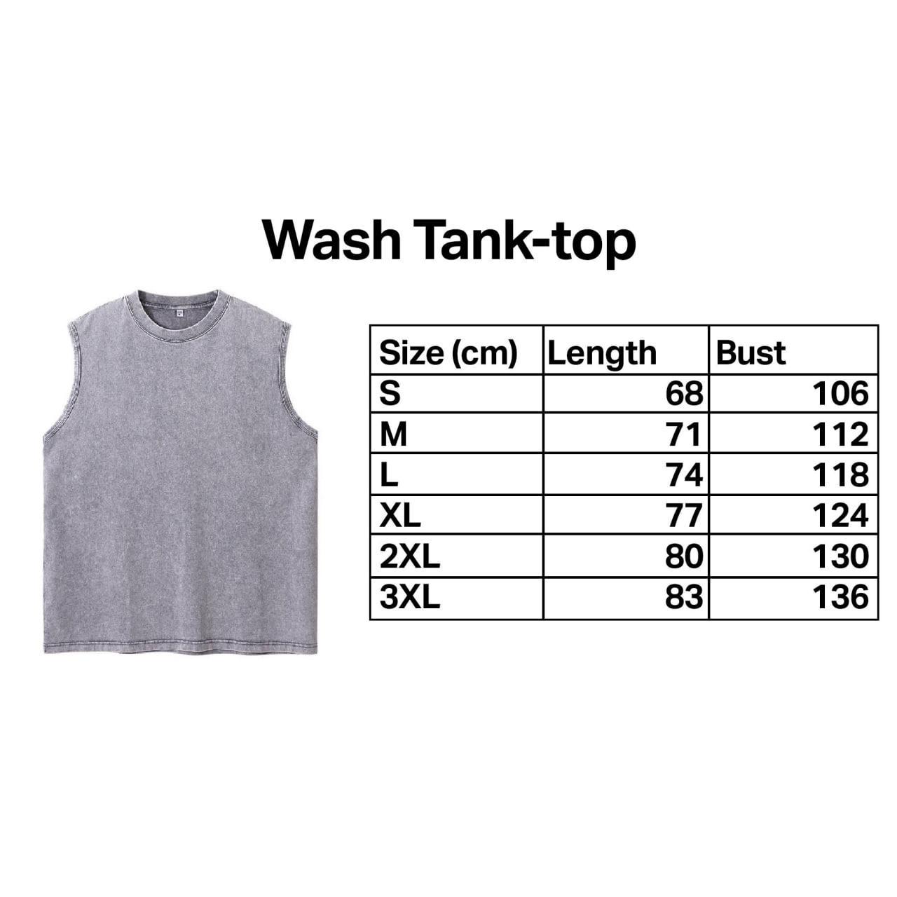 2-sided Berserk Washed Tank Top, Gym Essential, Vintage Casual Crewneck Sleeveless Menswear T-shirts Classic Cotton Fabric Streetwear