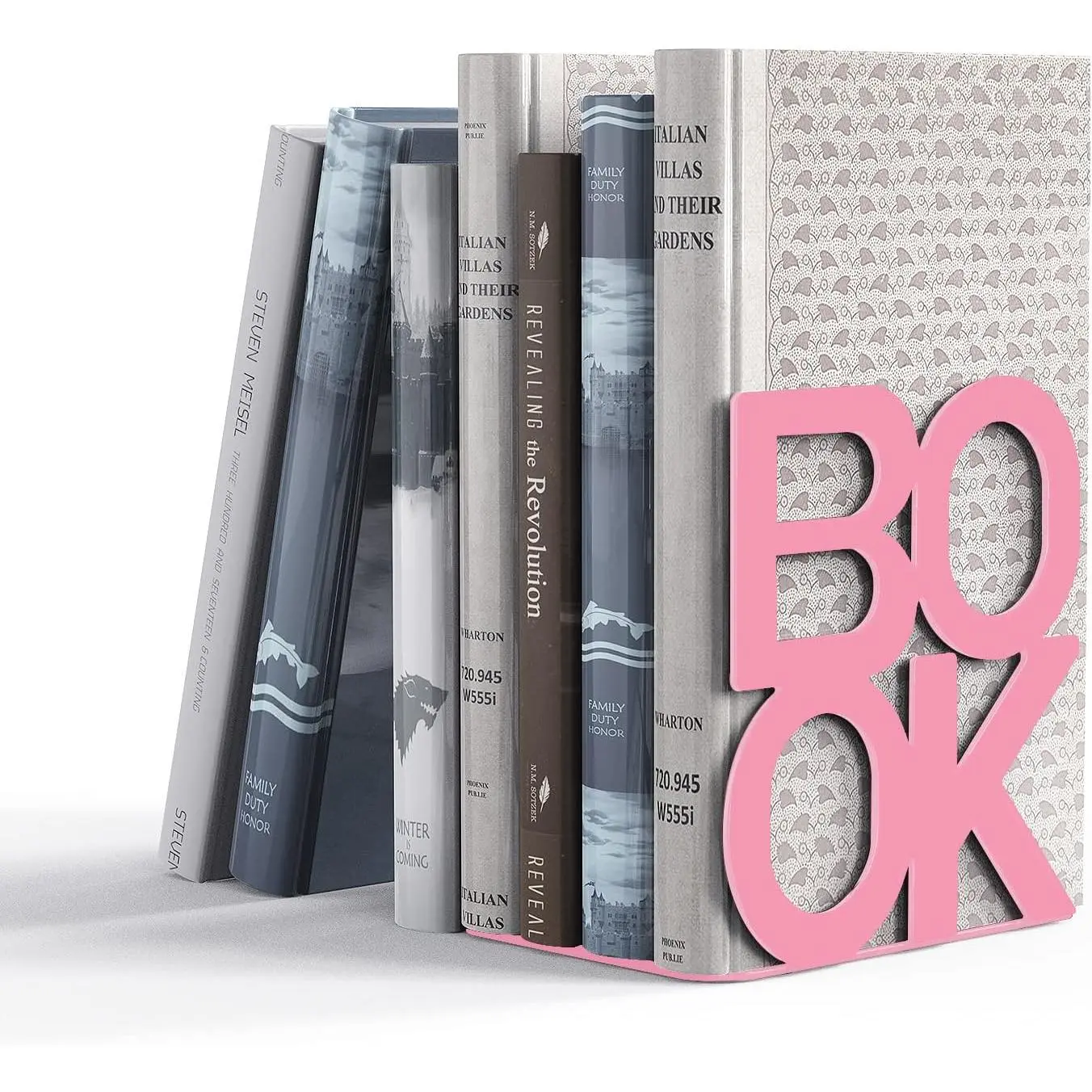 Book Ends - Decorative Metal Book Ends Supports for Bookrack Desk,Books,  Appearance Design,Heavy Duty