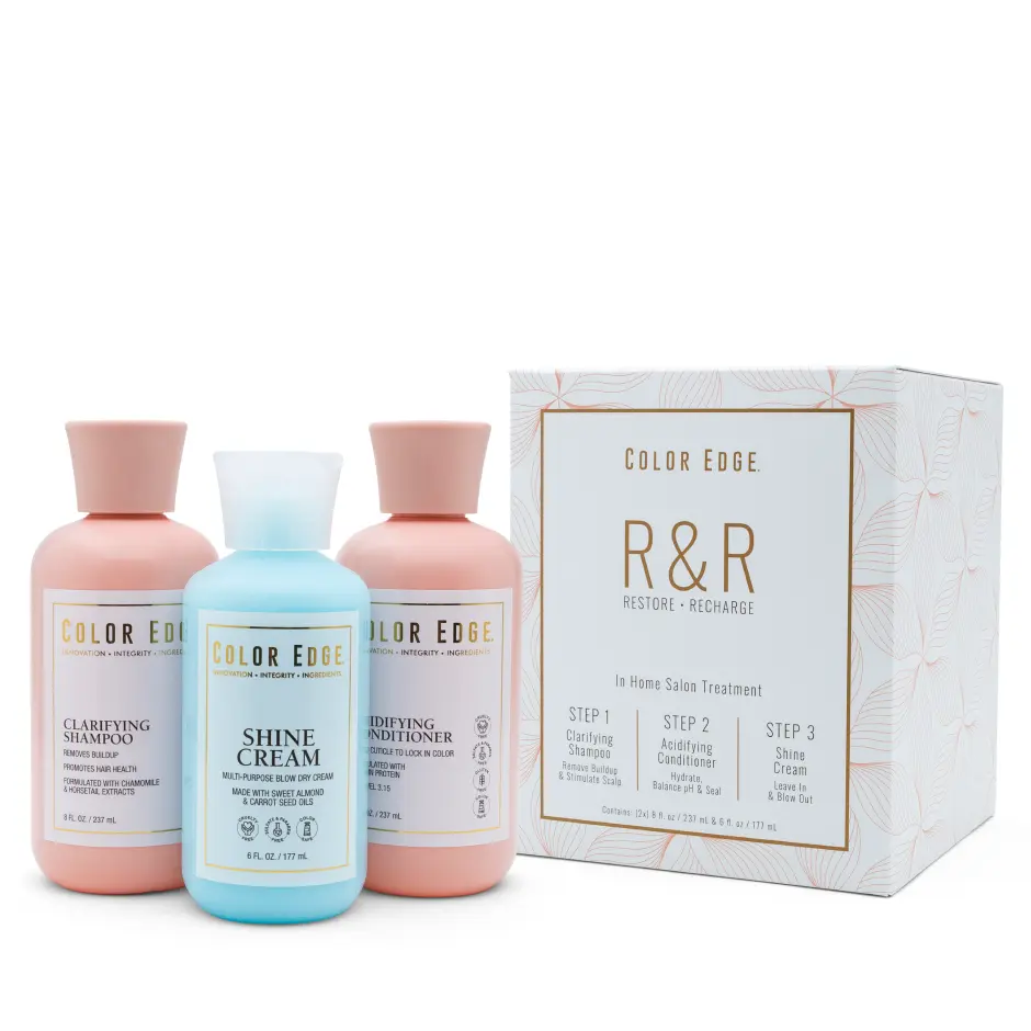 Color Edge Restore and Recharge Bundle | Professional Shampoo & Conditioner Kit for Silky Shiny Hair