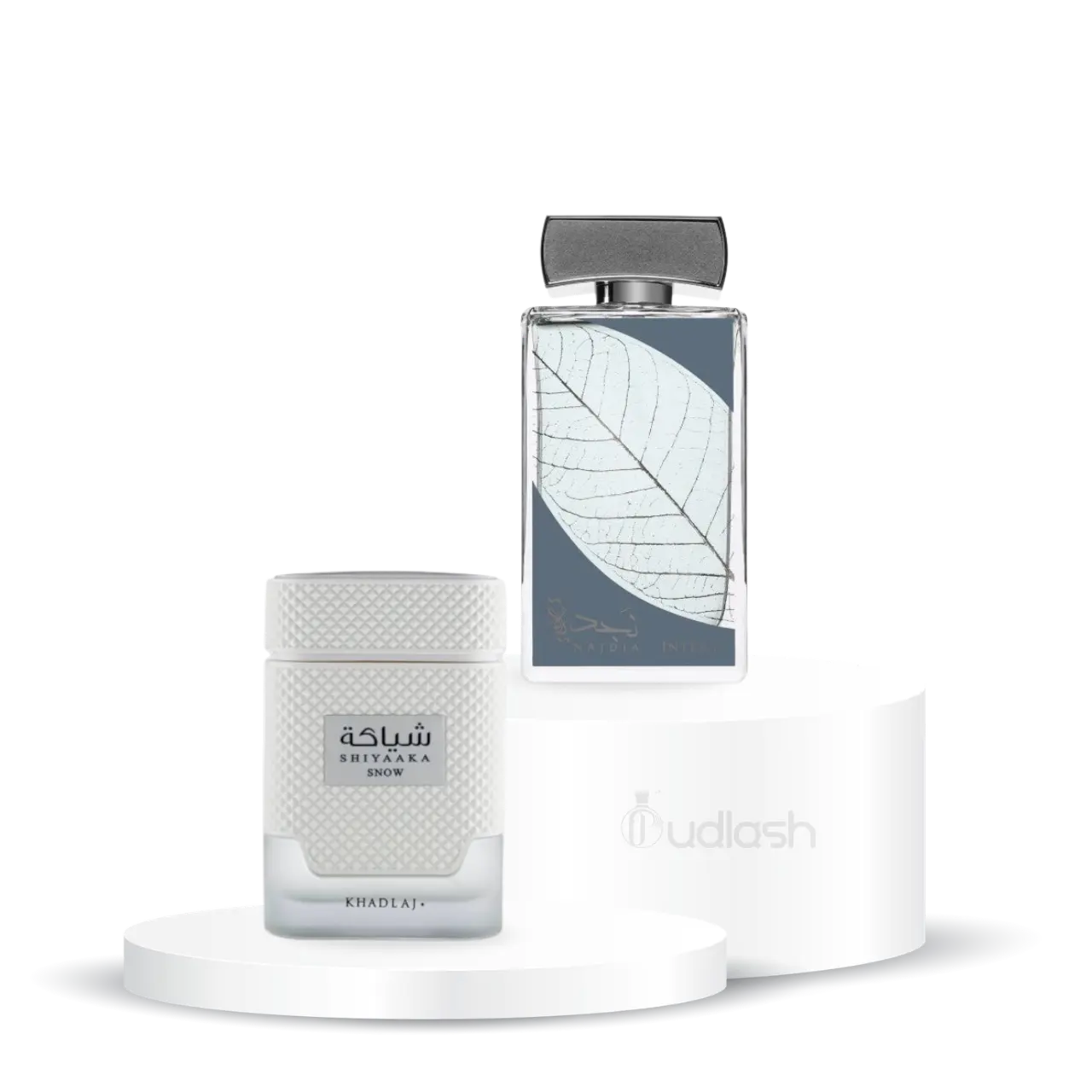 Oudlash Bundle | Shiyaaka Snow + Najdia Intense | Men's Fragrance | 100 ML - 3.4 OZ | Eau De Parfum | Pink Pepper - Nutmeg & Neroli