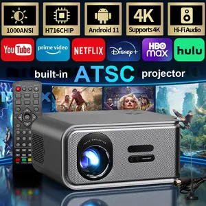 MAXPG S11-ATSC Digital TV  with ATSC Signal Reception Module Noiseless Speakers 360° Bluetooth Remote Control 850ANSI H716 Android11 Portable Foldable 4K Screen